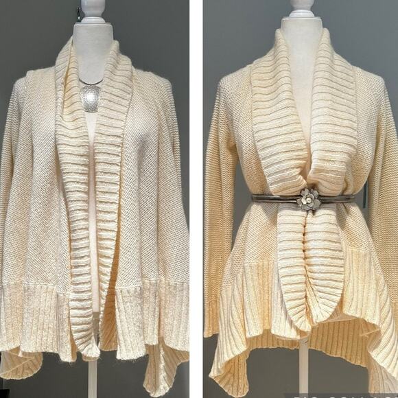NEW Alice + Olivia Wool Cashmere Sequin Chunky Oversized Knit Layering Cardigan… - Picture 1 of 16